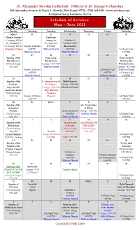 Schedule of Services May - June 2021
