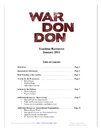 Teaching Resources January 2011