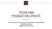 Texas A&M Foundation Update