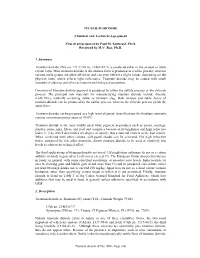 TITANIUM DIOXIDE Chemical and Technical Assessment First Draft