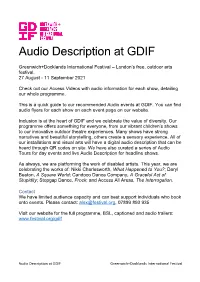Audio Description at GDIF