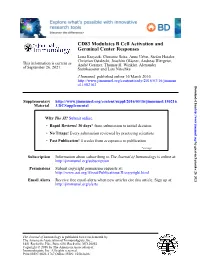 CD83 Modulates B Cell Activation and Germinal Center Responses