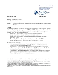 Guidance on Determining Suitability of Prospective Adoptive Parents for Intercountry Adoption