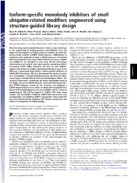 Isoform-Specific Monobody Inhibitors of Small Ubiquitin-Related Modifiers Engineered Using Structure-Guided Library Design