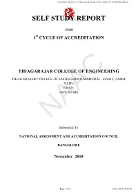 Self Study Report of THIAGARAJAR COLLEGE of ENGINEERING