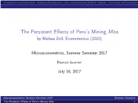 The Persistent Effects of Peru's Mining Mita
