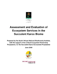 Assessment and Eva Ecosystem Service Succulent Karoo