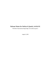 Release Notes for Debian 8 (Jessie), 64-Bit PC