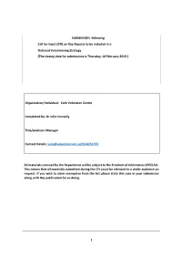 SUBMISSION Following Call for Input (CFI)