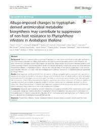 Albugo-Imposed Changes to Tryptophan-Derived Antimicrobial