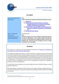 COI QUERY Disclaimer