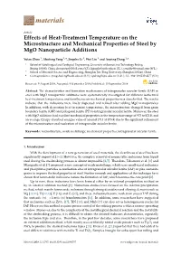 Effects of Heat-Treatment Temperature on the Microstructure and Mechanical Properties of Steel by Mgo Nanoparticle Additions