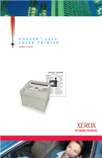 Phaser 5400 Laser Printer User Guide