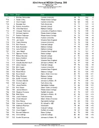 83Rd Annual NEIGA Champ. DIII the Captains Course - Port Brewster, MA Port Course Men and Starboard Course Men Dates: Oct 22 - Oct 23