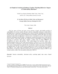 Empirical Analysis of Software Vendors' Patching Behavior: Impact