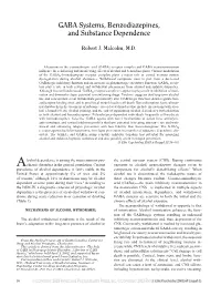 GABA Systems, Benzodiazepines, and Substance Dependence