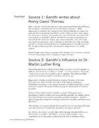 Gandhi Writes About Henry David Thoreau Source 2
