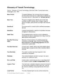 Glossary of Transit Terminology