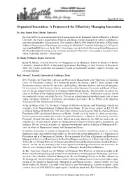 Organized Innovation: a Framework for Effectively Managing Innovation
