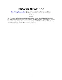 README for X11R7.7 the X.Org Foundation [ April 2012