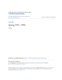 Spring 1991 Spring 1991 - 1992 CSUSB