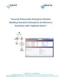 Building Semantic Enterprise Architecture Solutions with Topbraid Suite™