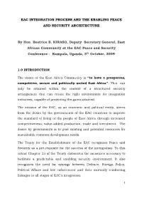 Eac Integration Process and the Enabling Peace and Security Architecture