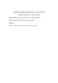 Questions on Notice Over a Number of Years