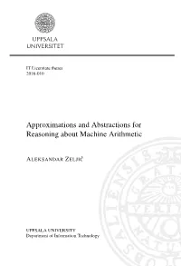 Approximations and Abstractions for Reasoning About Machine Arithmetic