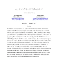 Are Polls and Probabilities Self-Fulfilling Prophecies?