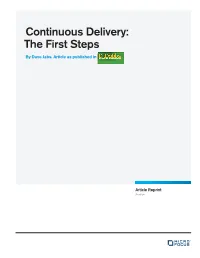 Continuous Delivery: the First Steps