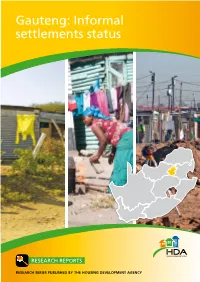 Gauteng: Informal Settlements Status