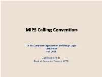 MIPS Calling Convention