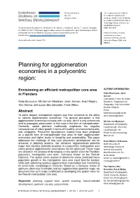 Planning for Agglomeration Economies in a Polycentric Region: Envisioning an Efficient Metropolitan Core Area in Flanders, European Journal of Spatial Development, 69