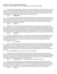SPECIAL TRASH TOSSUPS ROUND Questions by Various Contributors to UTC's Trashmasters Trash Tournament, Dec