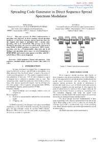 Spreading Code Generator in Direct Sequence Spread Spectrum Modulator