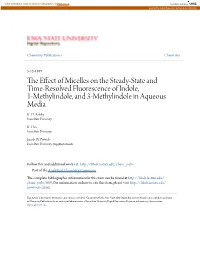 The Effect of Micelles on the Steady-State and Time-Resolved Fluorescence of Indole, 1-Methylindole, and 3-Methylindole in Aqueous Media