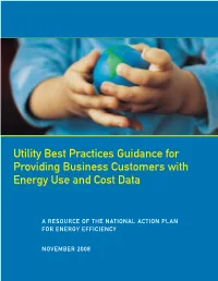 Utility Best Practices Guidance for Providing Business Customers with Energy Use and Cost Data
