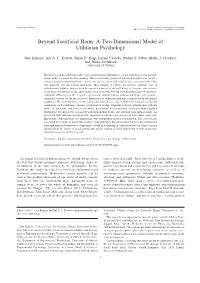 A Two-Dimensional Model of Utilitarian Psychology