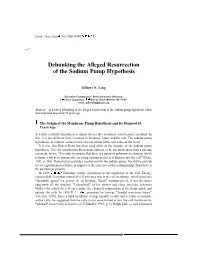 Debunking the Alleged Resurrection of the Sodium Pump Hypothesis