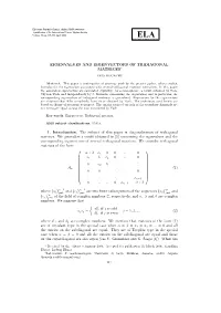 Eigenvalues and Eigenvectors of Tridiagonal Matrices∗
