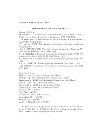 M3hw2.Tex Week 2 18-23.1.2018 the GREEKS: THALES to EUCLID