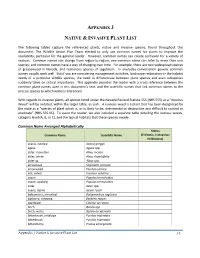 Reference Plant List