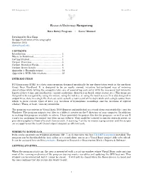 Research Underway: Bangarang Data Entry Program ~ Users' Manual