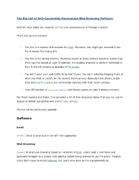 The Big List of Anti CENSORSHIP SITES and SOFTWARE