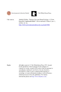 Attfield, Robin, "Sylvan, Fox and Deep Ecology: a View from the Continental Shelf." Environmental Values 2, No