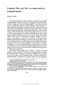 Contracts Then and Now: an Appreciation of Friedrich Kessler