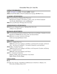 Curriculum Vitae of A. Sean Pue