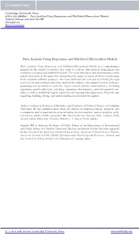 Data Analysis Using Regression and Multilevel/Hierarchical Models Andrew Gelman and Jennifer Hill Frontmatter More Information