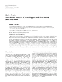 Distribution Patterns of Grasshoppers and Their Kin in the Boreal Zone